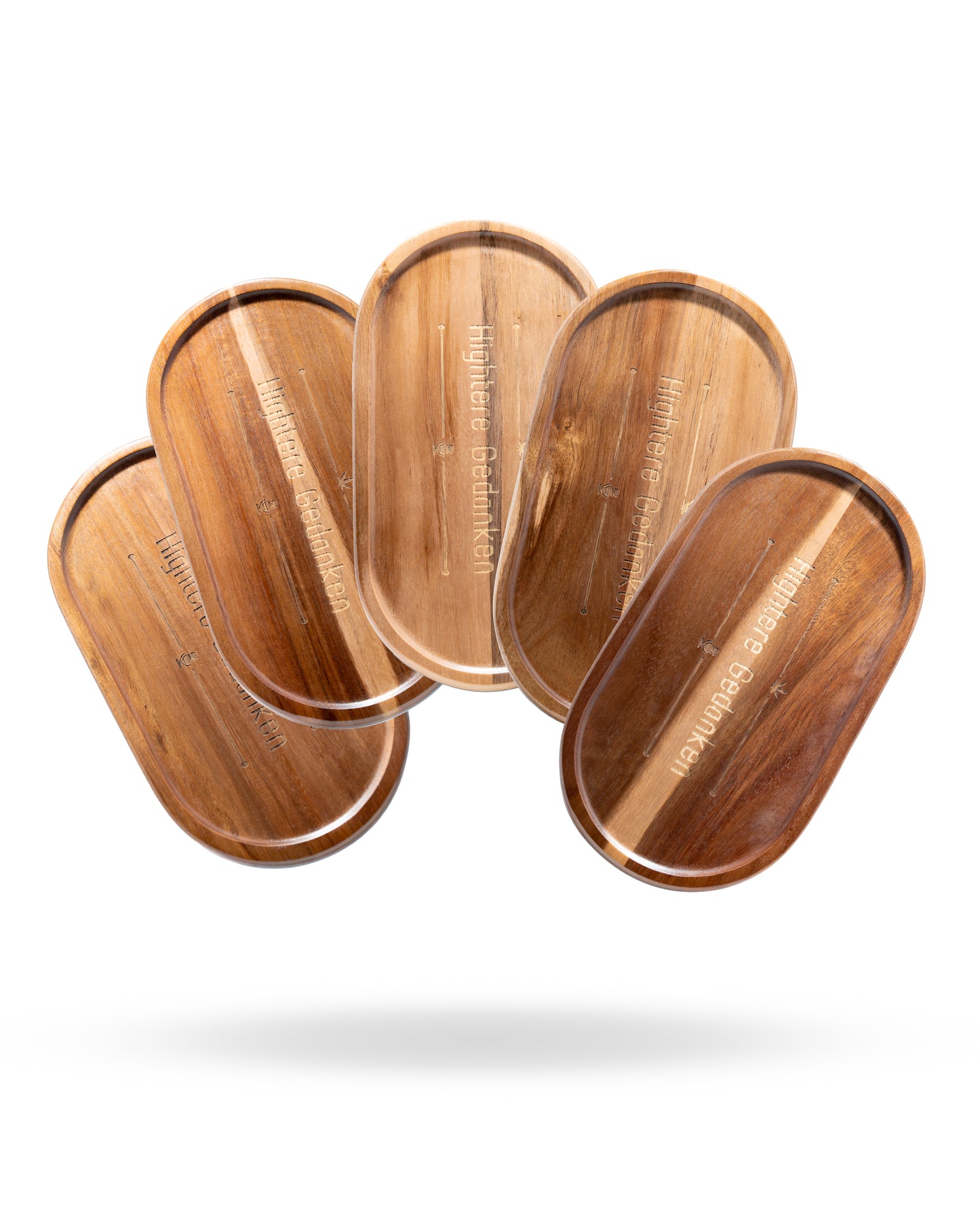 Hightere Gedanken Rolling Tray aus Akazie